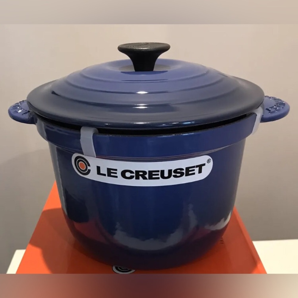 NWT Le Creuset Rice Pot 3 qt Enameled Cast Iron-Bigger Size-Cobalt/Blue